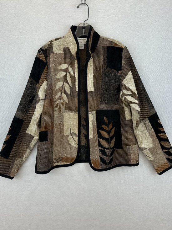 Coldwater Creek Jackets & Blazers - COLDWATER CREEK VINTAGE TAPESTRY FABRIC COLOR BLOCK LEAF PATCHWORK DESIGN SIZE S